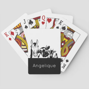 Jeu De Cartes Belle ligne dessiner animaux de ferme moderne