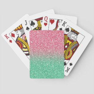 Jeu De Cartes Belle parties scintillant verte tendance girly tre