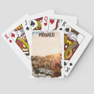 Jeu De Cartes Belle peinture du coucher de soleil de Monaco