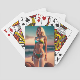 Jeu De Cartes Belle pose fille en bikini Playing Cards