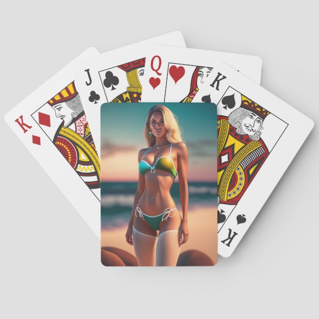 Jeu De Cartes Belle pose fille en bikini Playing Cards (dos)