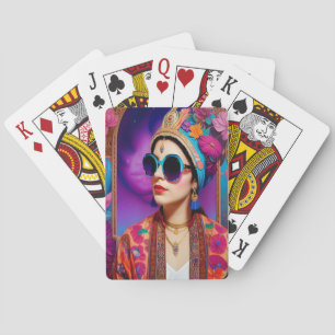 Jeu De Cartes Belle princesse avec lunettes de soleil
