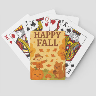 Jeu De Cartes Belle scène d'automne avec citrouille et écureuil