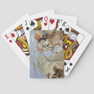 Jeu De Cartes Bellerophon, chevauchant Pégase, tuant la Chimère,