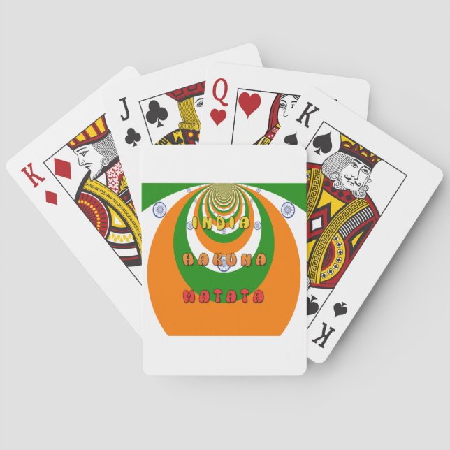 Jeu De Cartes Belles couleurs du drapeau national de l'Inde Haku (dos)