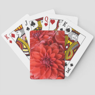 Jeu De Cartes Belles fleurs de dahlia rouge