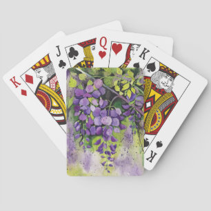 Jeu De Cartes Belles Fleurs De Wisteria En Aquarelle