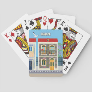 Jeu De Cartes Belles maisons portugaises avec tuiles ou azulejos