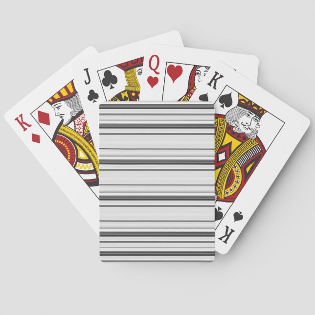 Jeu De Cartes Belles rayures gris blanc (dos)