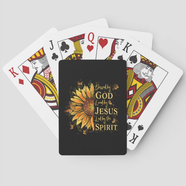 Jeu De Cartes Béni Par Dieu - Aimé Par Jésus, Tournesol (dos)