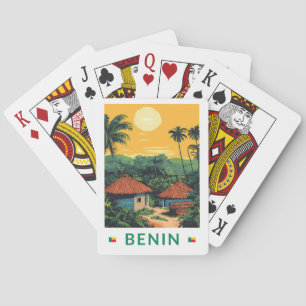 Jeu De Cartes Bénin Sunset Illustration Voyage Art Vintage