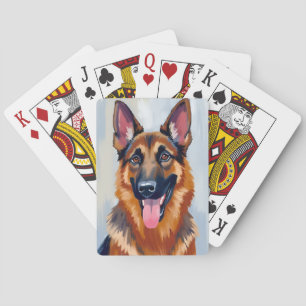 Jeu De Cartes Berger Allemand   Chien Aquarelle Animal de Compag