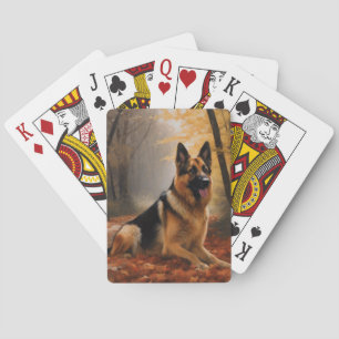 Jeu De Cartes Berger allemand en automne Feuilles automne Inspir