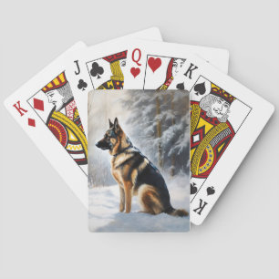 Jeu De Cartes Berger Allemand Laisser Neige Noël