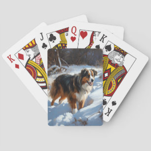 Jeu De Cartes Berger Australien Laissez Tomber la Neige Noël