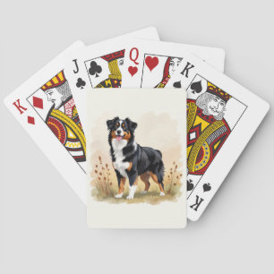 Jeu De Cartes Berger australien Tricolore noir Chien australien