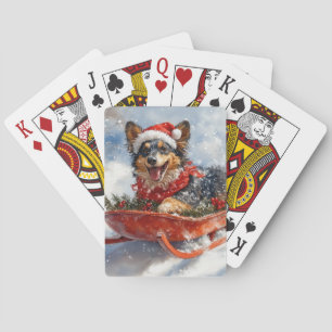 Jeu De Cartes Berger belge en luge Laisser neiger Noël