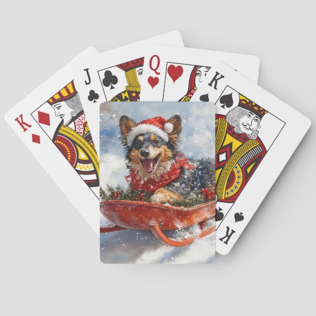 Jeu De Cartes Berger belge en luge Laisser neiger Noël (dos)