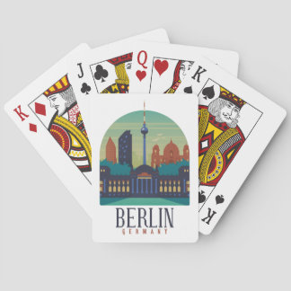 Jeu De Cartes Berlin Germany Skyline Vintage Travel