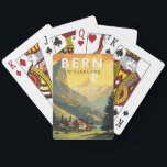 Jeu De Cartes Berne Suisse Travel Art Vintage<br><div class="desc">Conception de voyage vectoriel rétro Bern. Berne,  capitale de la Suisse,  est construite autour d’un ruisseau dans l’Aare.</div>