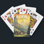 Jeu De Cartes Berne Suisse Travel Art Vintage<br><div class="desc">Conception de voyage vectoriel rétro Bern. Berne,  capitale de la Suisse,  est construite autour d’un ruisseau dans l’Aare.</div>