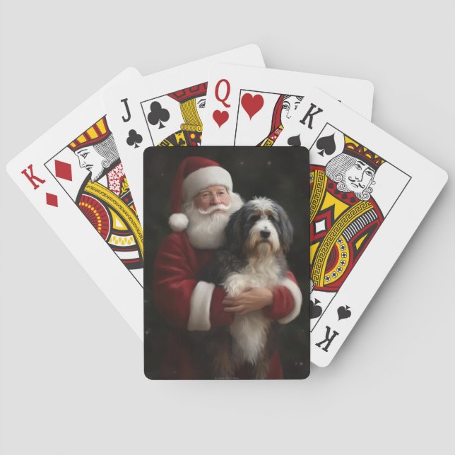 Jeu De Cartes Bernedoodle avec Noël Festif du Père Noël (dos)