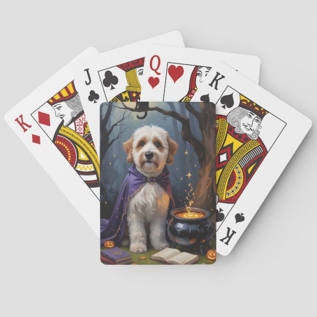 Jeu De Cartes Bernedoodle Chien Whimsical Halloween Peinture (dos)
