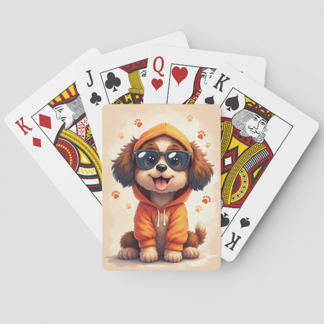 Jeu De Cartes Bernedoodle Mignon Kawaii Chien (dos)