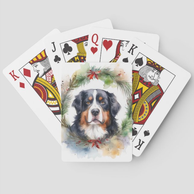 Jeu De Cartes Bernois Mountain Festive Wreath Pup (dos)