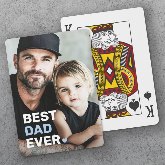 Jeu De Cartes Best dad ever photo heart fathers day (Best dad ever photo heart fathers day poker cards)