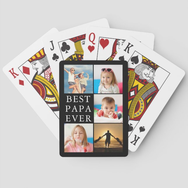 Jeu De Cartes BEST PAPA EVER 5 Photo Collage noir (dos)