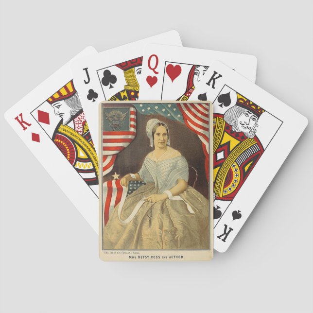 Jeu De Cartes Betsy Ross Premier drapeau américain Portrait Vint (dos)