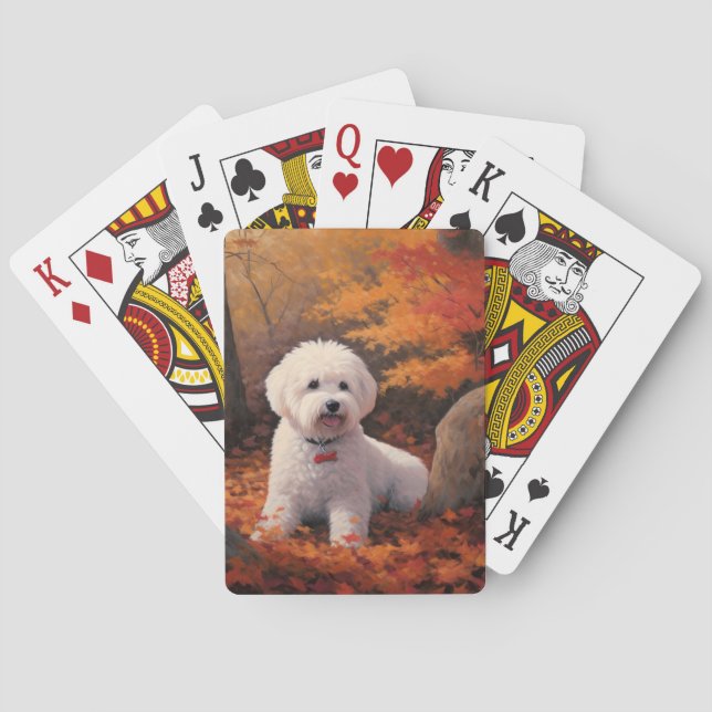 Jeu De Cartes Bichon Frise à l'automne Feuilles automne Inspire (dos)