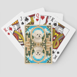 Jeu De Cartes Bichon Frise, Art Chien à l'aquarelle vintage