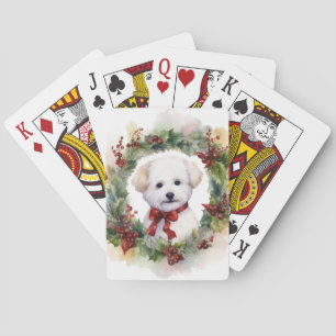 Jeu De Cartes Bichon Frise Wreath Festive Pup