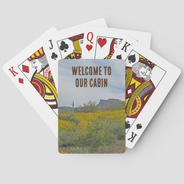 Jeu De Cartes Bienvenue Cabine Rustic Southwest Flowers House In (dos)