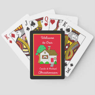 Jeu De Cartes Bienvenue dans notre Maison Cute Lil House Red