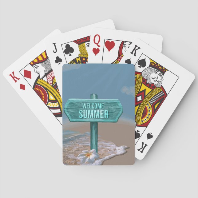 Jeu De Cartes Bienvenue dessin vectoriel d'été (dos)
