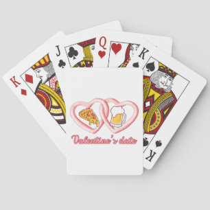 Jeu De Cartes Bière à la pizza de Saint-Valentin