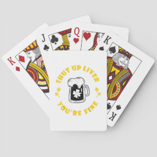 Jeu De Cartes Bière Sombre Boire Saint Patricks Fermé Foie