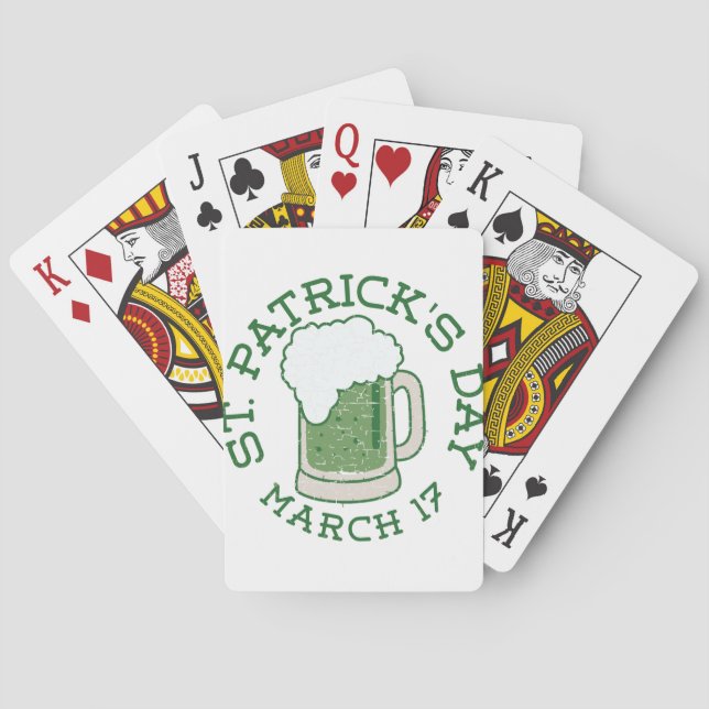 Jeu De Cartes bière verte en détresse st patrick (dos)