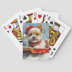 Jeu De Cartes Biewer Terrier Chien en Luge Laissez Tomber la Nei