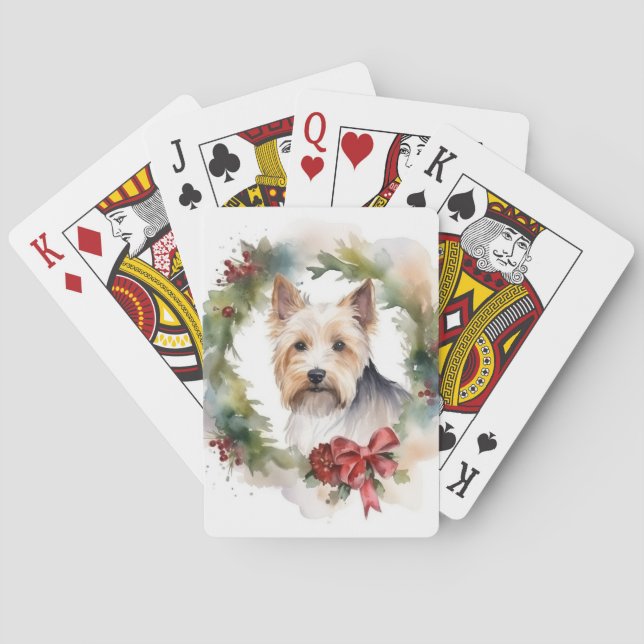 Jeu De Cartes Biewer Terrier Noël Wreath Festive Pup (dos)