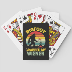 Jeu De Cartes Big Foot a attrapé mon hot dog drôle Sasquatch