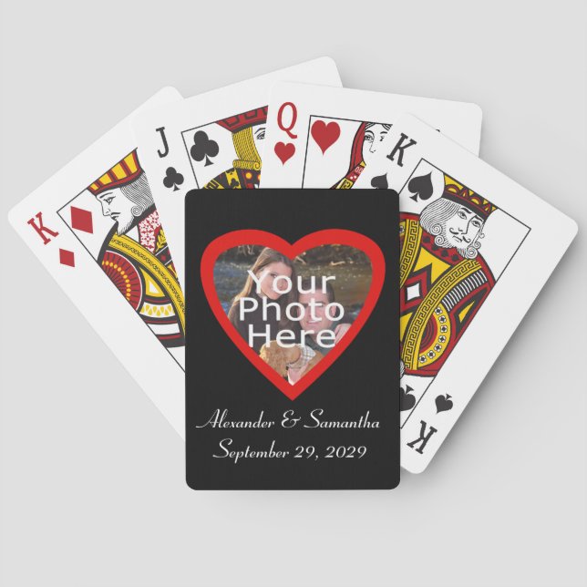 Jeu De Cartes Big Heart Photo Frame Custom Playing Cards (dos)
