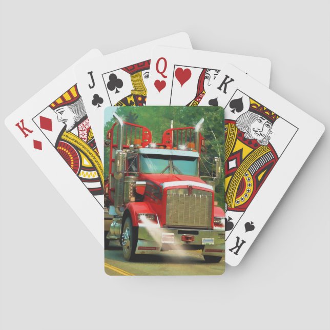 Jeu De Cartes Big Truck and Highway Art pour les amateurs de cam (dos)