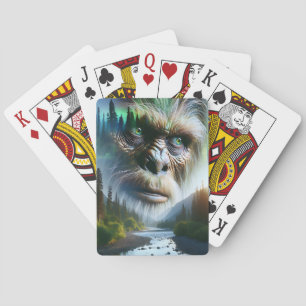 Jeu De Cartes Bigfoot, montagnes, rivière et forêt