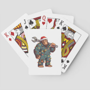 Jeu De Cartes Bigfoot Sasquatch Mécanicien Noël Col Bleu