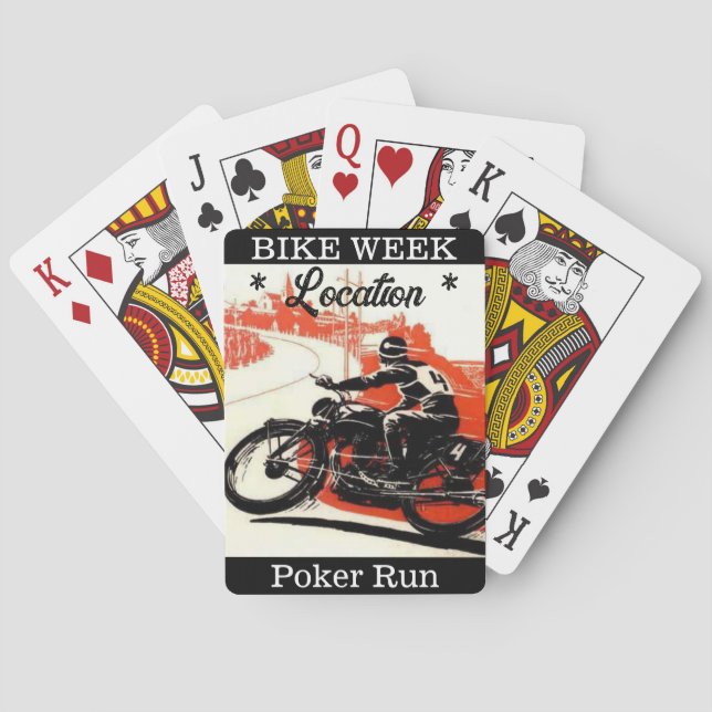 Jeu De Cartes Bike Week Poker Run Personnalisable Location (dos)