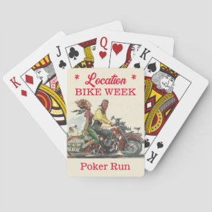 Jeu De Cartes Bike Week Poker Run Town Look Vintage personnalisé